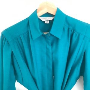 Teal wool vintage dress incredible condition